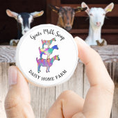 Geitenmelkzeep Voeg naam toe Kleurrijke Boerderij  Ronde Sticker