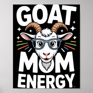Geitenmoeder Energie Gles Bril Fun Comfort Kleuren Poster
