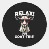 Geitenontwerp Voor Mannen Vrouwen Geit Thema Huise Ronde Sticker (Voorkant)