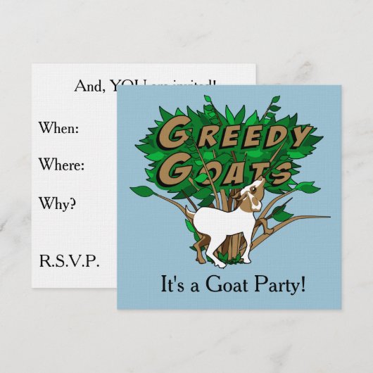 Geitenpartij nodigt traditioneel uit: Linen 5,25 x Kaart (Voorkant / Achterkant)