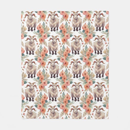  geitenpatroon fleece deken (Voorkant)