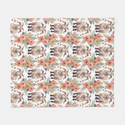  geitenpatroon fleece deken (Voorkant (Horizontaal))