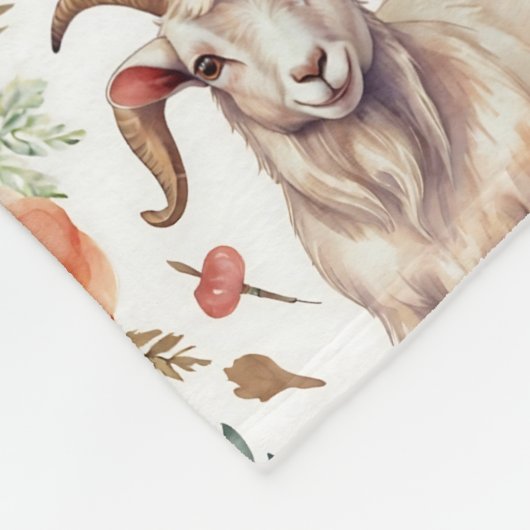  geitenpatroon fleece deken (Hoek)