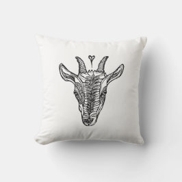 Geitenportret met hart Sierkussen