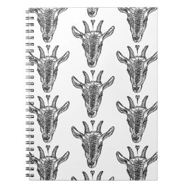 Geitenportret met hart spiraal foto Notitieboek