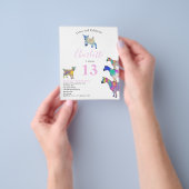 Geitenprijs van Birthday Party roze budget Flyer (Hand)