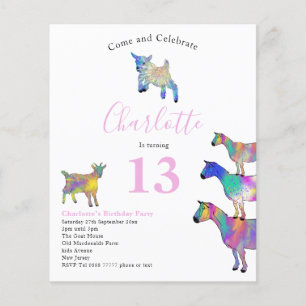 Geitenprijs van Birthday Party roze budget Flyer
