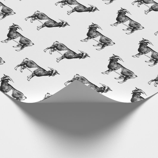  Geitenprintpatroon AANGEPASTE ACHTERGRONDKLEUR Cadeaupapier (Hoek)