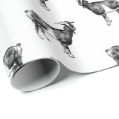  Geitenprintpatroon AANGEPASTE ACHTERGRONDKLEUR Cadeaupapier (Rol Hoek)