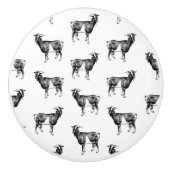  Geitenprintpatroon AANGEPASTE ACHTERGRONDKLEUR Keramische Knop (Voorkant)