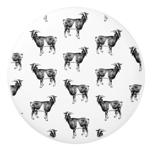  Geitenprintpatroon AANGEPASTE ACHTERGRONDKLEUR Keramische Knop (Voorkant)