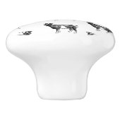  Geitenprintpatroon AANGEPASTE ACHTERGRONDKLEUR Keramische Knop (Zijkant)