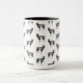  Geitenprintpatroon AANGEPASTE ACHTERGRONDKLEUR Mok (Midden)