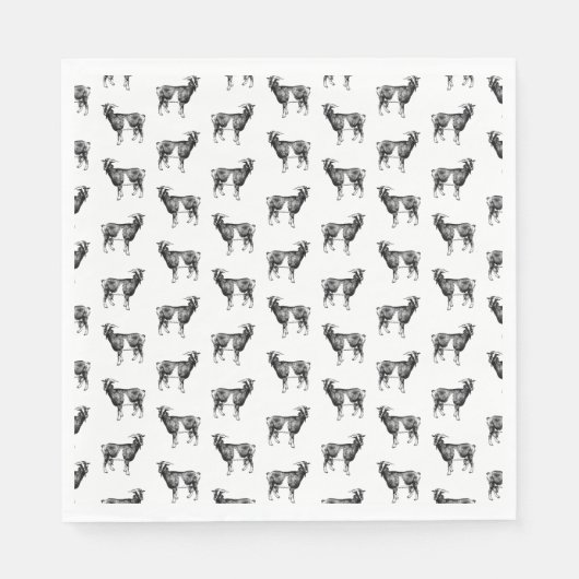 Geitenprintpatroon AANGEPASTE ACHTERGRONDKLEUR Servet (Voorkant)