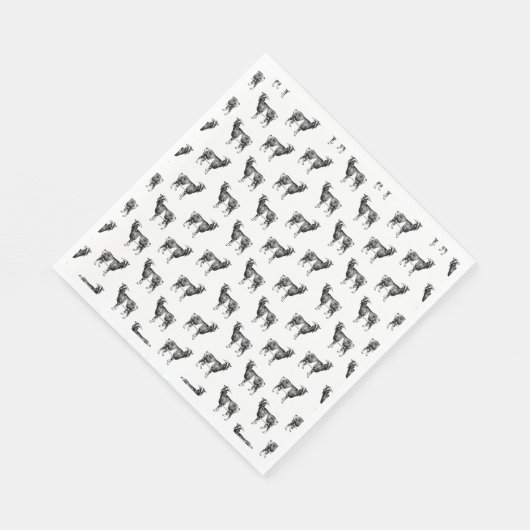  Geitenprintpatroon AANGEPASTE ACHTERGRONDKLEUR Servet (Hoek)