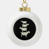 Geitenretro Keramische Bal Ornament (Voorkant)