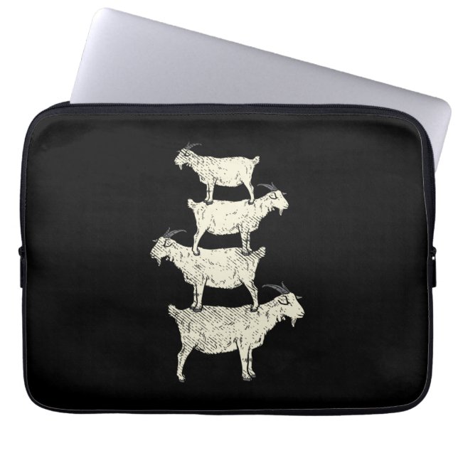 Geitenretro Laptop Sleeve (Voorkant)