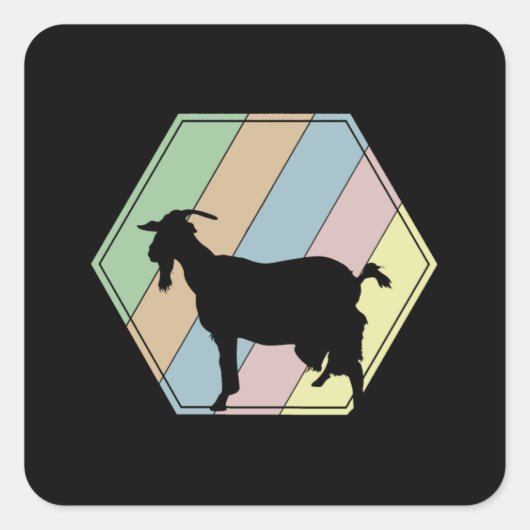 Geitenretro Vierkante Sticker (Voorkant)