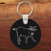 Geitenrijke Boerderij Dierlijke monochrome tekenku Sleutelhanger (Voorkant)