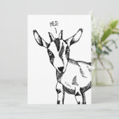 Geitenschets gezegde "Hej!" Kaart (Staand voorkant)