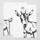 Geitenschets gezegde "Hej!" Kaart (Voorkant / Achterkant)