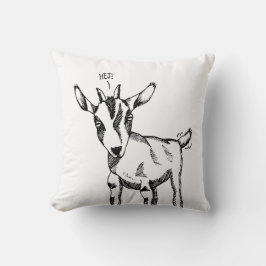 Geitenschets gezegde "Hej!" Kussen