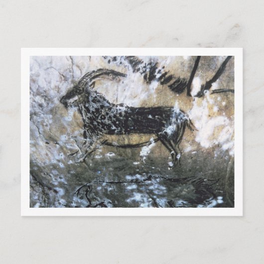 Geitenschilderij of Chamois, rotsschilderij in de  Briefkaart (Voorkant)