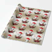 Geitenskerst Schattig Kind LaMancha in Antlers W Cadeaupapier (Uitgerold)