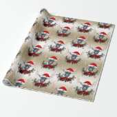 Geitensschild met kerst in de Pygmy-Baby in Antler Cadeaupapier (Uitgerold)