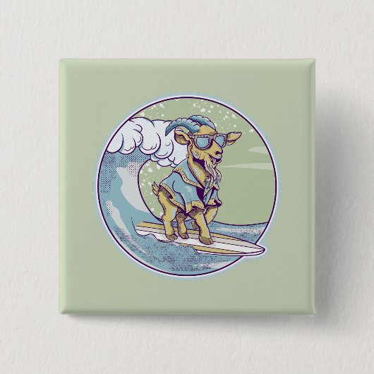 geitensurfen vierkante button 5,1 cm (Voorkant)