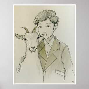 Geitenteken voor huisdieren - Art Print