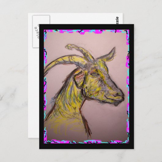 geitentekening briefkaart (Voorkant / Achterkant)