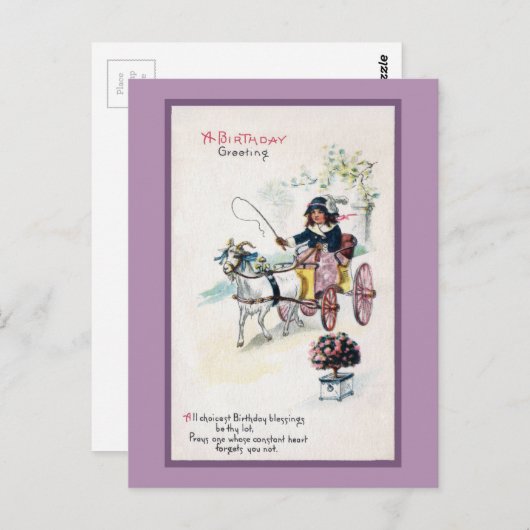 Geitentekening Buggy Verjaardag Briefkaart (Voorkant / Achterkant)