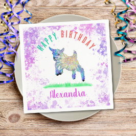 Geitenthema Verjaardagsfeestje Kleurrijk Boerderij Servet