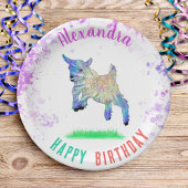 Geitenthema Verjaardagsfeestje Kleurrijk Papieren Bordje