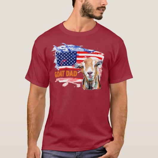 Geitenvader Amerikaans VS vlag Boer Farming T-shirt (Voorkant)