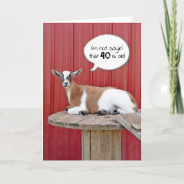 Geitenverjaardag voor 40e Humor Kaart