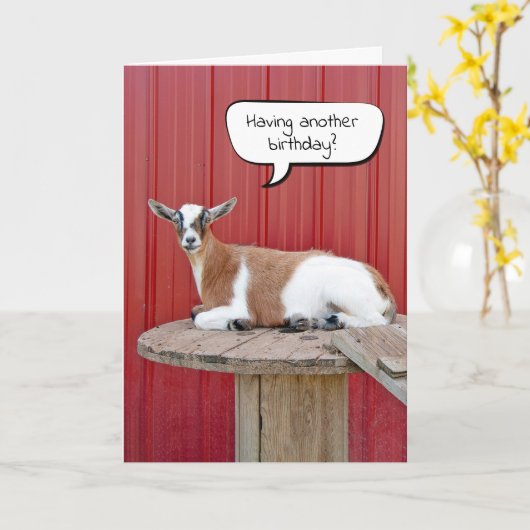 Geitenverjaardag voor het ouder worden Humor Kaart (Gele Bloem)