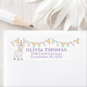 Geitenverjaardagsfeest Waterverf adreslabel Etiket (Insitu)