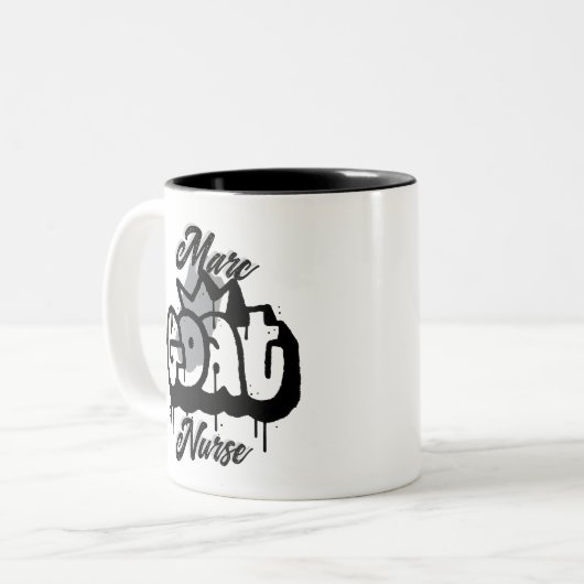 GEITENVERPLEEGSTER GRAFFITI STIJL TWEEKLEURIGE KOFFIEMOK (Voorkant links)