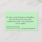 GeitenVisitekaartje: voeg je eigen afbeelding en w Visitekaartje (Achterkant)