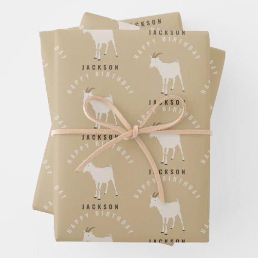 Geitenvlees Eigen dierpatroon Eigen geboortedag Inpakpapier Vel (In situ)