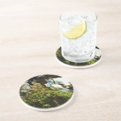 Geitenvlees en Abstract impressionisme in berggebi Zandsteen Onderzetter (Zijkant)