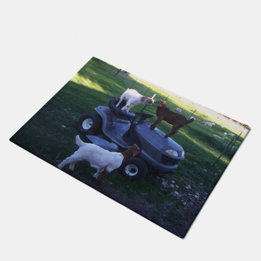 Geitenvlees Kinder als mower Deurmat (Schuin)