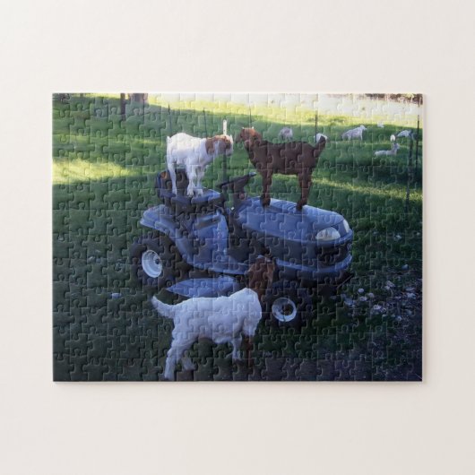 Geitenvlees Kinder als mower Legpuzzel (Horizontaal)