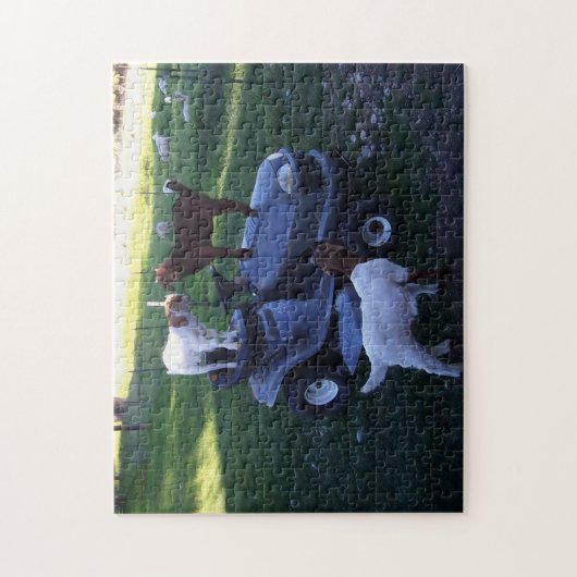 Geitenvlees Kinder als mower Legpuzzel (Verticaal)