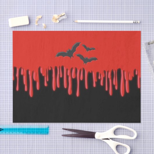 Geitenvlekken en rode druppelaar Bloedhalloween Pa Tissuepapier (Craft)