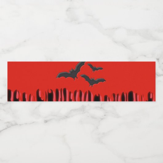 Geitenvlekken en rode druppelaar Bloedhalloween Pa Waterfles Etiket (Enkel label)