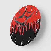 Geitenvlekken en rode druppelaar Bloedhalloween Ronde Klok (Hoek)