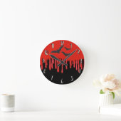 Geitenvlekken en rode druppelaar Bloedhalloween Ronde Klok (Huis)